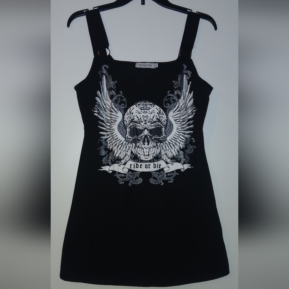 Black Skull Graphic Women's Dress